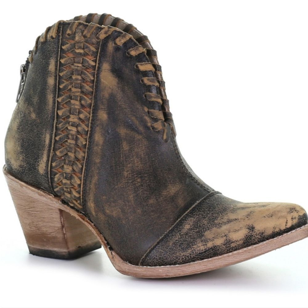 Corral Black Woven Ankle Boots Q5110 NIB